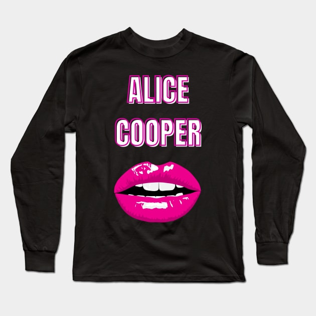 alice cooper red lips Long Sleeve T-Shirt by angga108